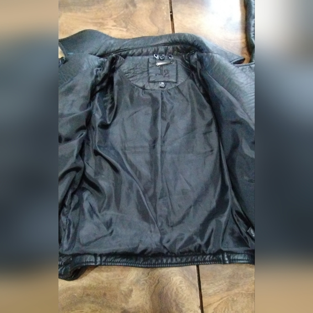 J2 Faux Leather Moto Jacket Women Size (M) Black - Picture 7 of 9